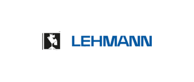 Logo with a black square featuring a stylized white horse’s head, followed by the word LEHMANN in bold blue capital letters—reflecting an easy start in IIoT with solutions like ewon flexy.