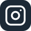 A dark blue square icon with rounded corners featuring a white Instagram logo in the center.